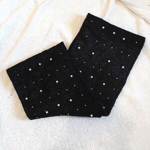 Infinity Scarf Black with pearl accents